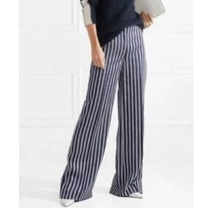 Diane Von Furstenberg Wide Leg Alexander Pant in Navy/Ivory Stripe Size 12